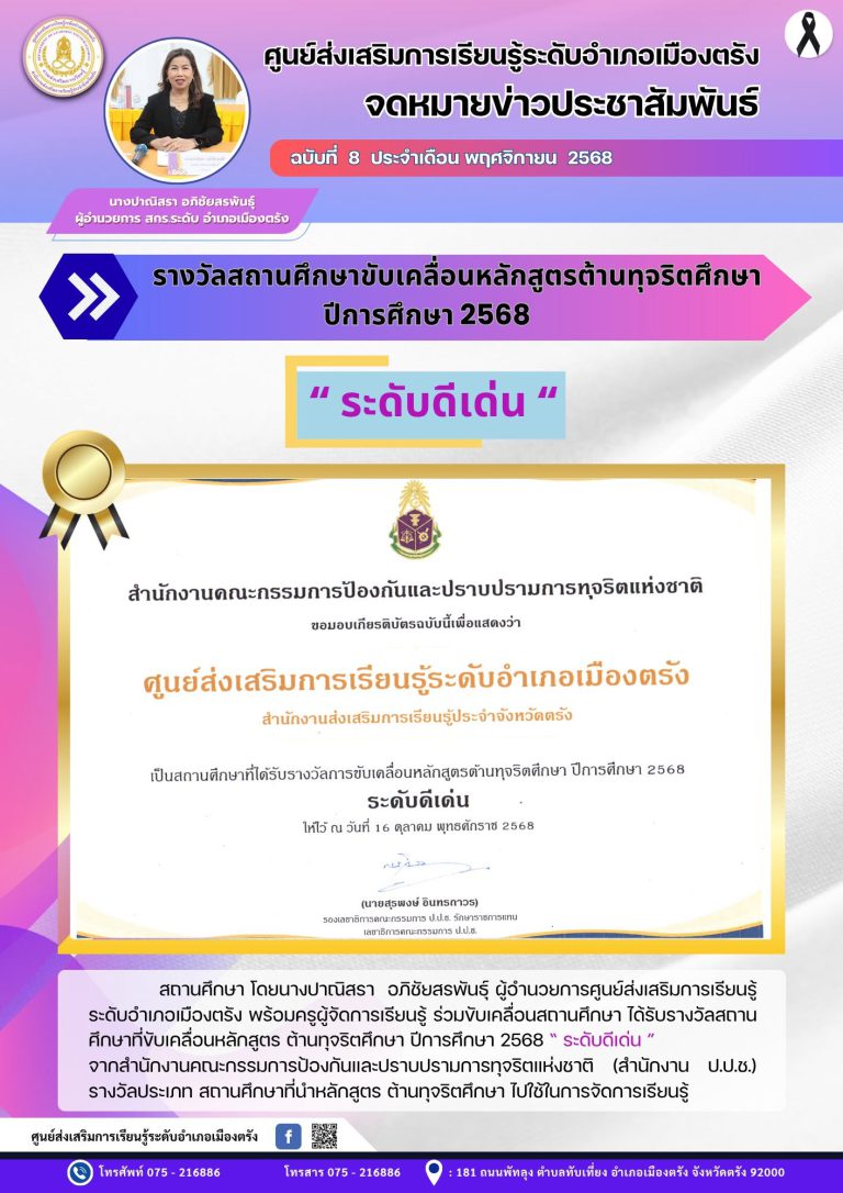 จดหมายข่าว ฉบับที่ 8 ประจำเดือน พฤศจิกายน 2568
