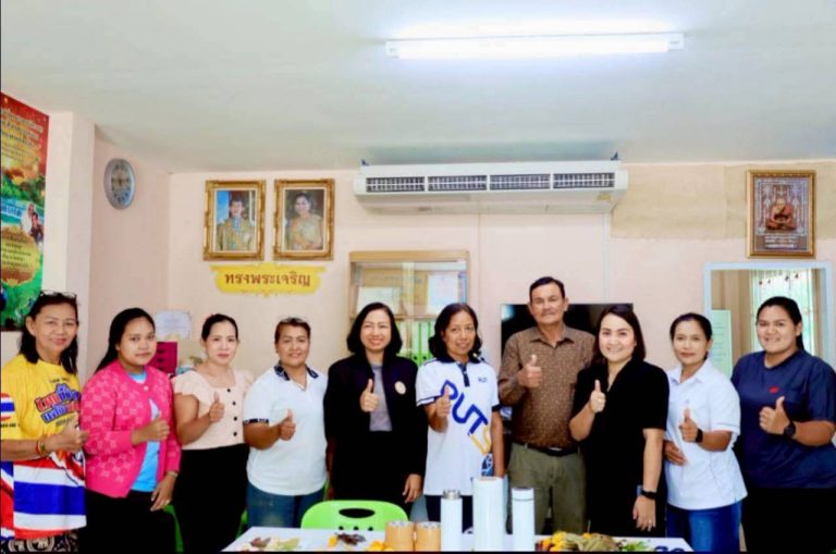 ลงพื้นที่นิเทศติดตามการดำเนินงานโครงการจัดการเรียนรู้เพื่อพัฒนาตนเอง หลักสูตร การพิมพ์ลาย Eco print ลงบนแก้วเยติจำนวน 9 ชั่วโมง