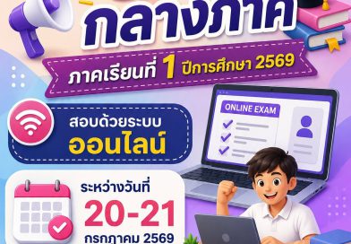 ประกาศถึงนักศึกษา ศูนย์ส่งเสริมการเรียนรู้ระดับอำเภอปะเหลียน   สอบกลางภาค ภาคเรียนที่ 1 ปีการศึกษา 2569