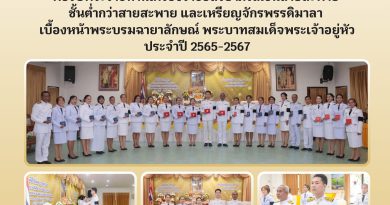 เข้าพิธีรับพระราชทานเครื่องราชอิสริยาภรณ์ชั้นสายสะพาย ชั้นต่ำกว่าสายสะพาย และเหรียญจักรพรรดิมาลา เบื้องหน้าพระบรมฉายาลักษณ์ พระบาทสมเด็จพระเจ้าอยู่หัว ประจำปี 2565-2567 ณ ห้องประชุมอันดามัน สำนักงาน สกร.ประจำจังหวัดตรัง