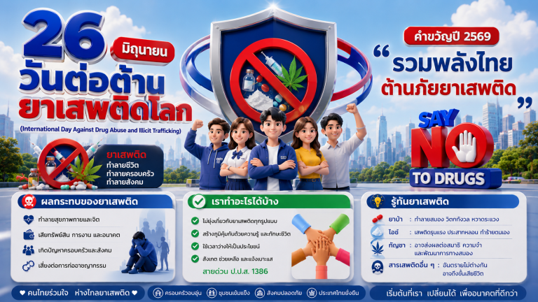 26 มิถุนายนของทุกปี เป็น “วันต่อต้านยาเสพติดโลก”