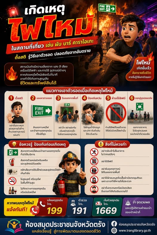 เกิดเหุไฟไหม้ ตั้งสติ รู้วิธีเอาตัวรอด ปลอดภัยจากอันตราย
