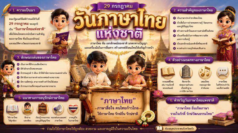 29 กรกฎาคมของทุกปี วันภาษาไทยแห่งชาติ