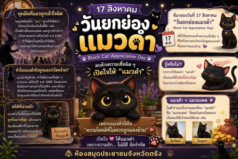 17 สิงหาคม วันยกย่องแมวดำ