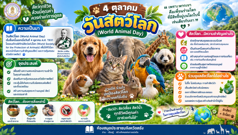 4 ตุลาคม วันสัตว์โลก (World Animal Day)