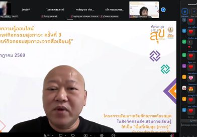 อบรม”การสร้างสรรค์กิจกรรมสุขภาวะจากสื่อเรียนรู้”ผ่านระบบออนไลน์ ครั้งที่ 3โครงการพัฒนาเสริมศักยภาพท้องสมุดในสังกัดกรมส่งเสริมการเรียนรู้ให้เป็น “พื้นที่เติมสุข (กาวะ)” นำร่องสำหรับคนทุกวัย